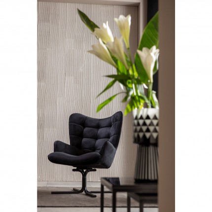 Swivel Armchair Oscar Velvet Black Kare Design