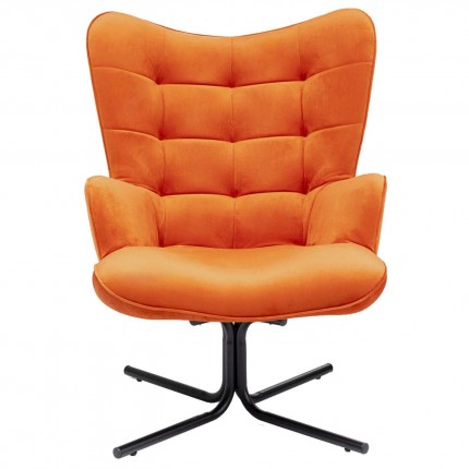 Swivel Armchair Oscar Velvet Orange Kare Design