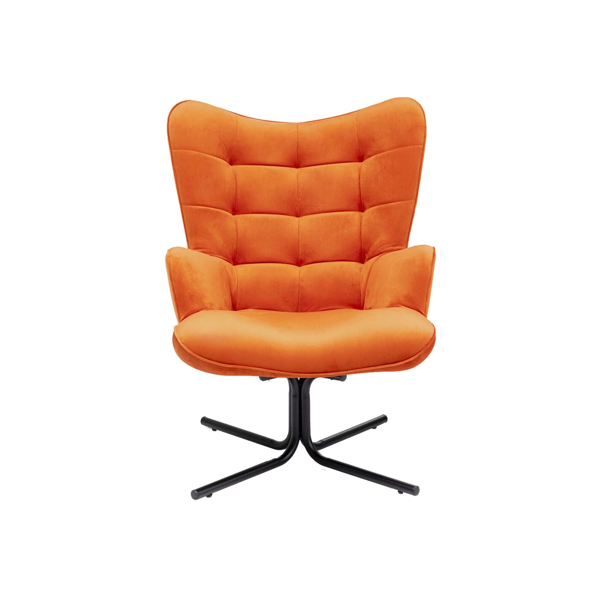 Fauteuil pivotant Oscar velours orange