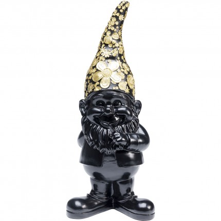 Deco gnome standing 45cm black gold Kare Design