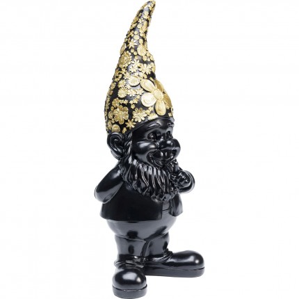 Deco gnome standing 45cm black gold Kare Design