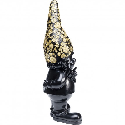 Deco gnome standing 45cm black gold Kare Design