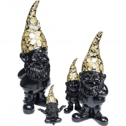 Deco gnome standing 45cm black gold Kare Design