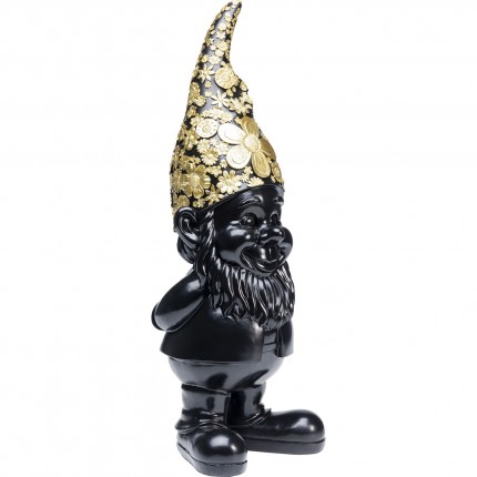 Deco gnome standing 61cm black gold Kare Design