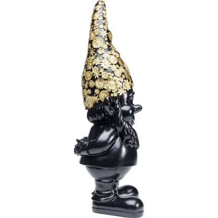 Deco gnome standing 61cm black gold Kare Design