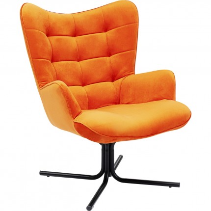 Swivel Armchair Oscar Velvet Orange Kare Design