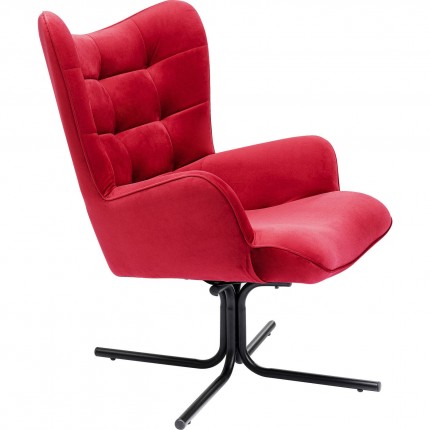 Swivel Armchair Oscar Velvet Red Kare Design