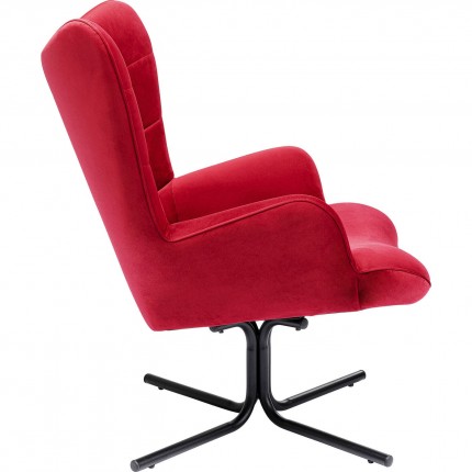 Swivel Armchair Oscar Velvet Red Kare Design