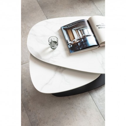 Table basse Franklin effet marbre blanc Kare Design