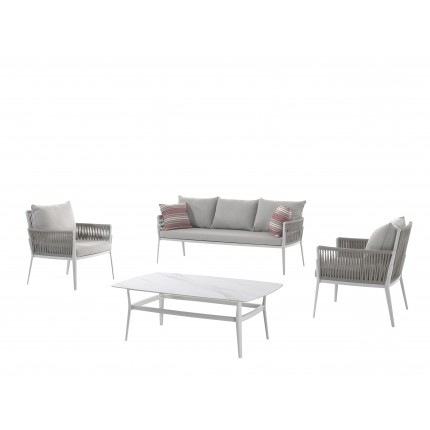 Elba white garden furniture set Gescova