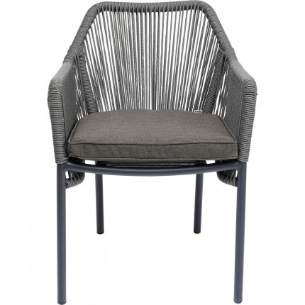 Outdoor Chair with Armrest Wave grey Kare Design