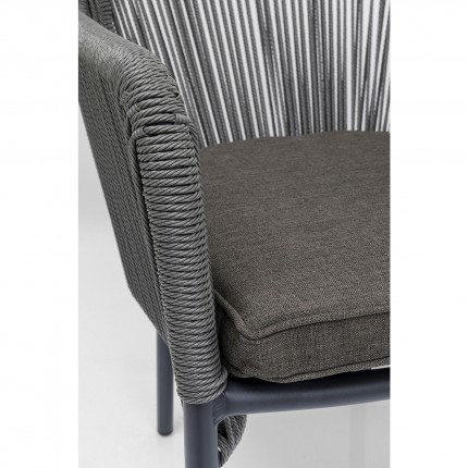 Outdoor Chair with Armrest Wave grey Kare Design