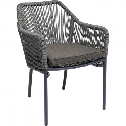 Outdoor Chair with Armrest Wave grey Kare Design