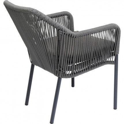 Outdoor Chair with Armrest Wave grey Kare Design