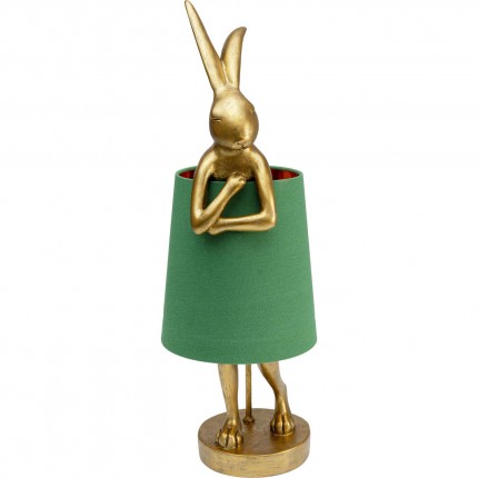 Lampe Animal lapin 68cm dorée et verte Kare Design