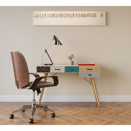 Chaise de bureau pivotante Patron noyer Kare Design