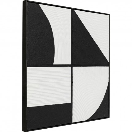 Framed Picture Modulo black and white 100x100cm Kare Design