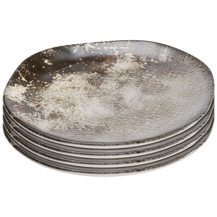 Plates Savannah Brown/Grey Matt Ø26cm (4/set) Kare Design