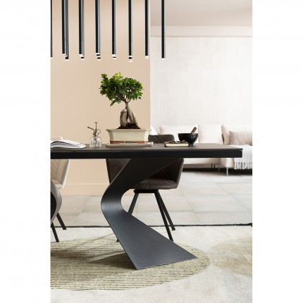 Table Gloria 200x100cm grès noir Kare Design