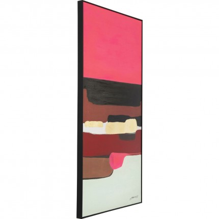 Framed Painting Abstract Shapes Pink 73x143cm Kare Design