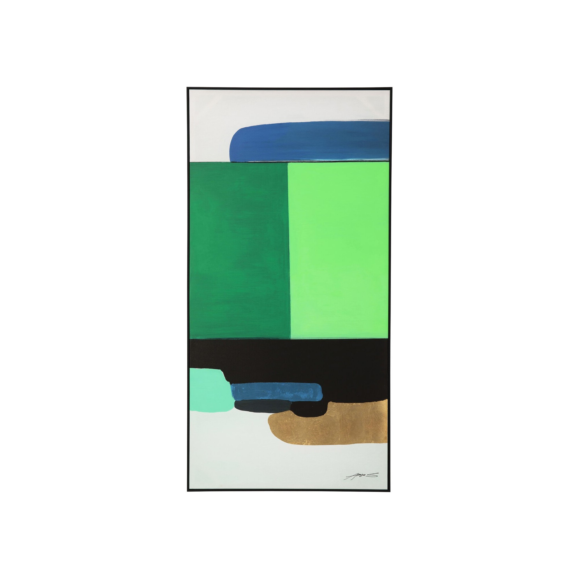 Tableau encadré Abstract Shapes vert 73x143cm