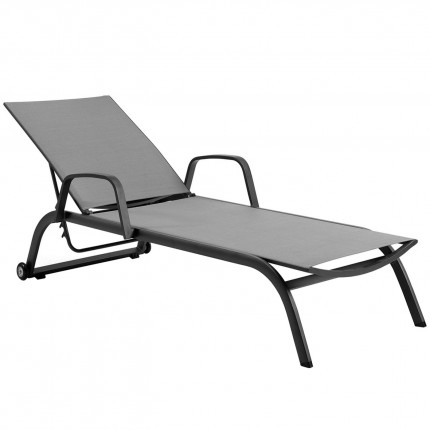 Zaragoza black Gescova sunlounger with armrests