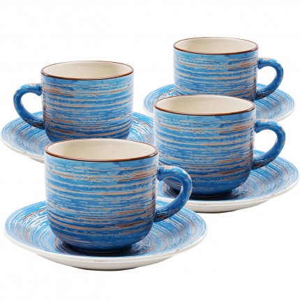 Tasses Swirl bleues set de 4 Kare Design