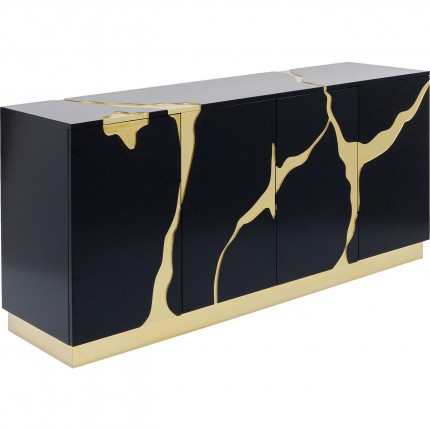 Sideboard Cracked black and gold Kare Design