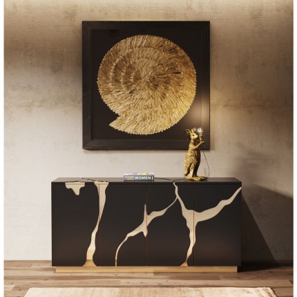 Sideboard Cracked black and gold Kare Design