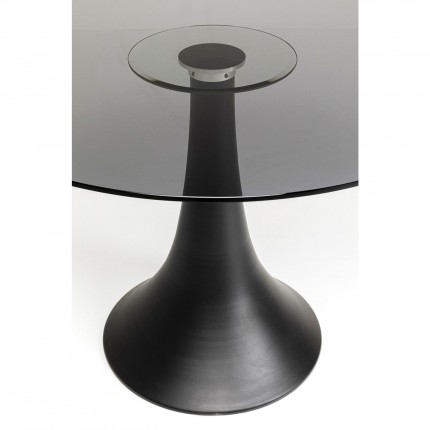 Table Grande Possibilita Ø110cm black smoke glass Kare Design