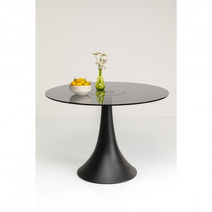 Table Grande Possibilita Ø110cm black smoke glass Kare Design