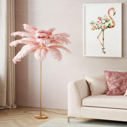 Floor Lamp Feather 165cm pink Kare Design