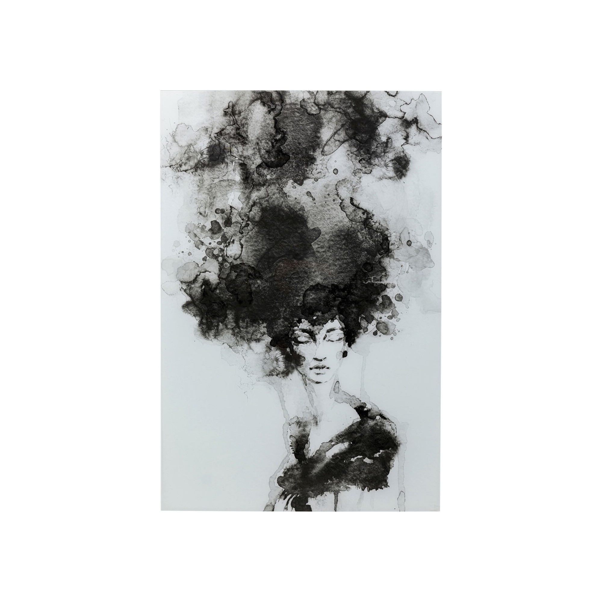 Tableau en verre Smokey Hair 100x150cm