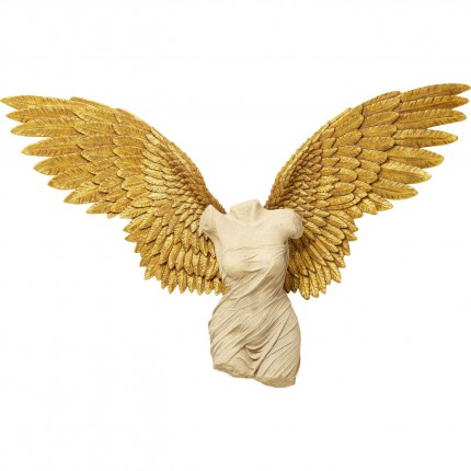 Wall Decoration woman bust gold wings 203x140cm Kare Design