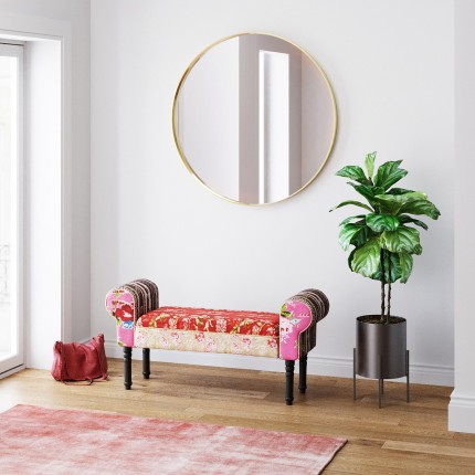 Wall Mirror Curve Round Ø100cm brass Kare Design