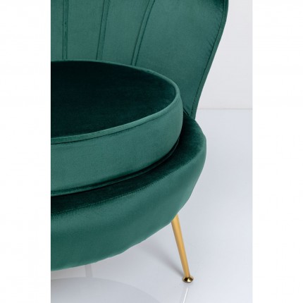 Armchair Water Lily Green velvet Gold Kare Design