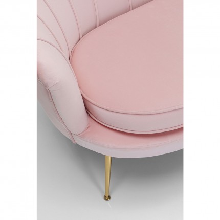 Sofa Water Lily 2-Seater pink velvet and gold Kare Design