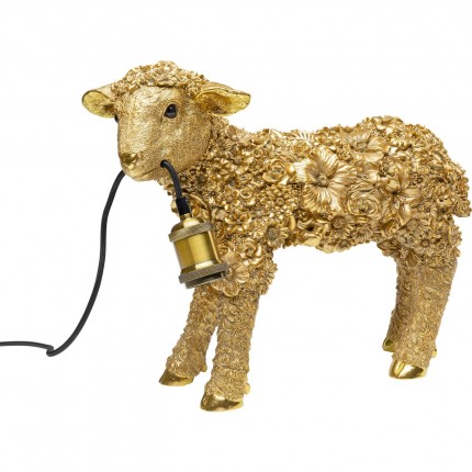 Table Lamp flower sheep gold Kare Design