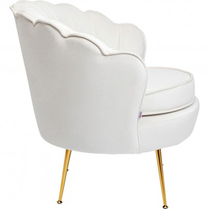 Armchair Water Lily cream Velvet Gold Kare Design