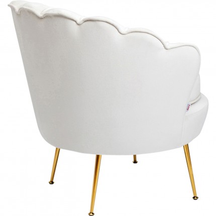 Armchair Water Lily cream Velvet Gold Kare Design