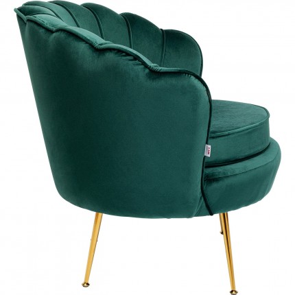 Armchair Water Lily Green velvet Gold Kare Design