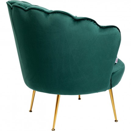 Armchair Water Lily Green velvet Gold Kare Design