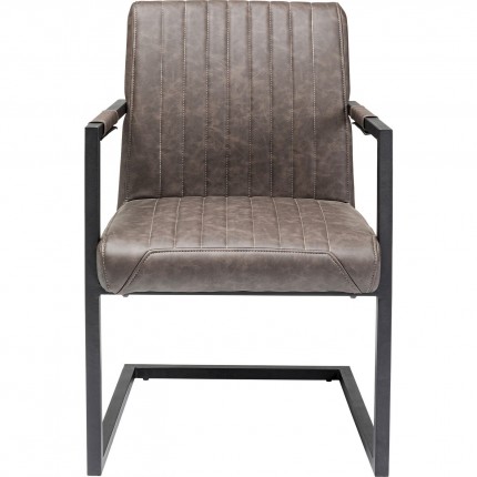 Chair with armrests Cantilever Thamos brown Kare Design