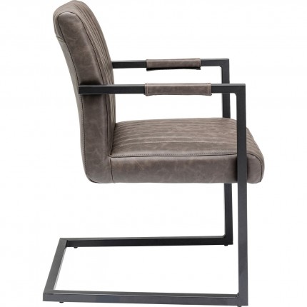 Chair with armrests Cantilever Thamos brown Kare Design