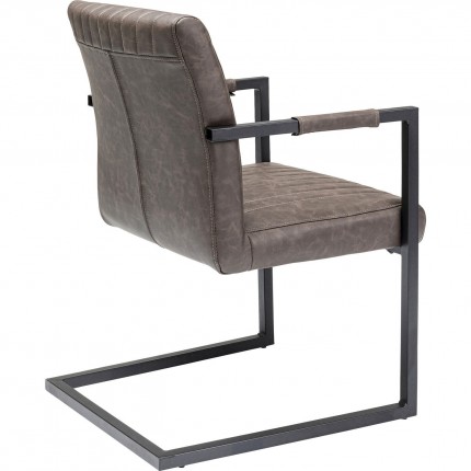 Chair with armrests Cantilever Thamos brown Kare Design