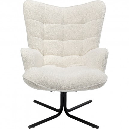 Swivel Armchair Oscar Boucle Cream Kare Design