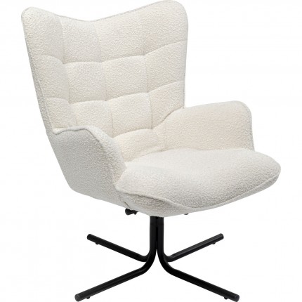 Swivel Armchair Oscar Boucle Cream Kare Design