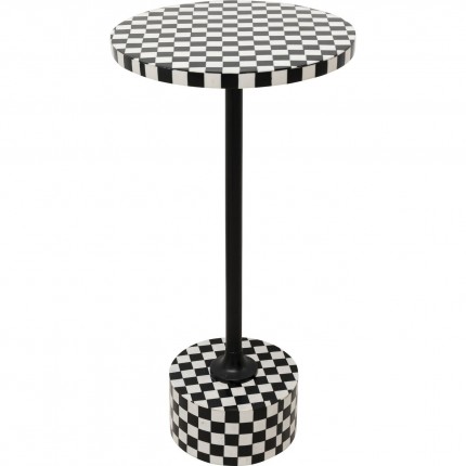 Side Table Domero Chess Black White Ø25cm Kare Design