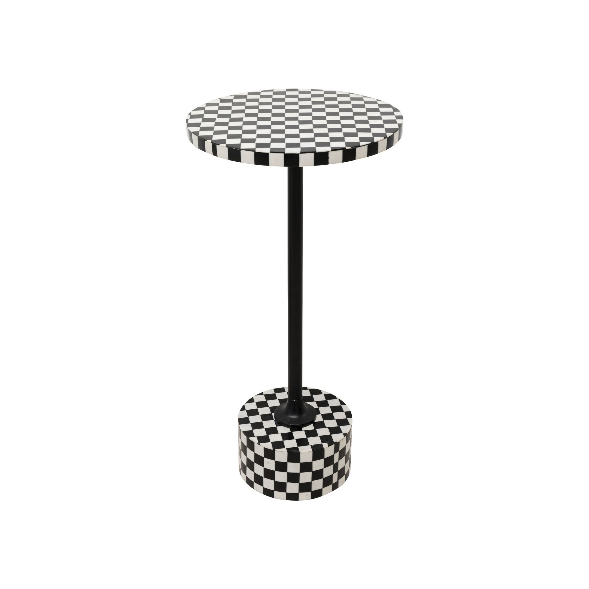 Table d appoint Domero Chess noir blanc Ø25cm