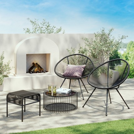 Outdoor Stool Acapulco black Kare Design